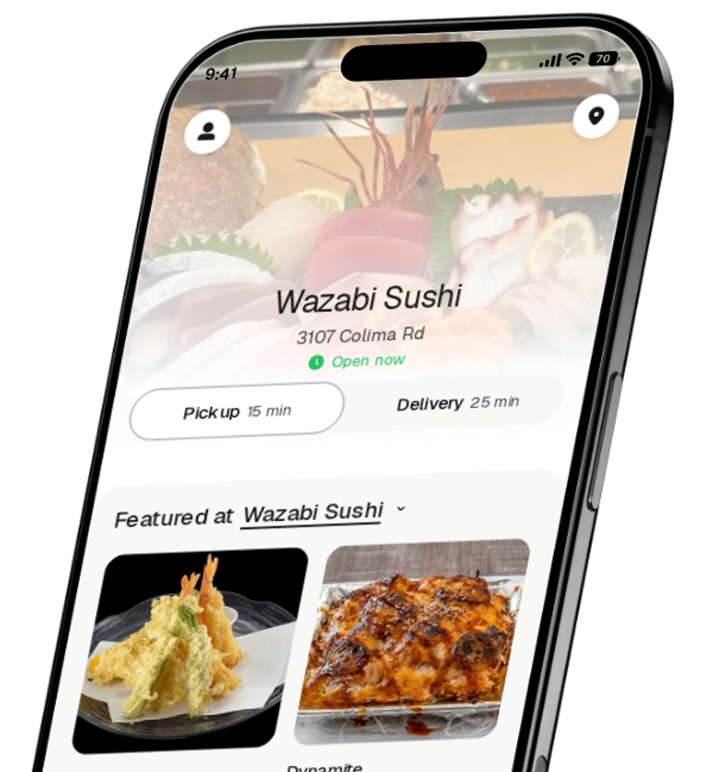Wazabi Sushi app preview