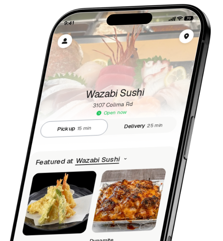 Wazabi Sushi app preview