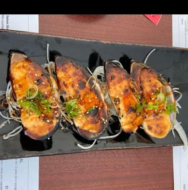 Baked Green Mussels.